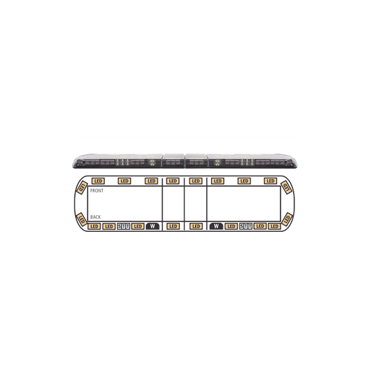 Torreta Ã¡mbar de 60" Vantage â„¢ 2 luces de trabajo, 2 luces de callejÃ³n, 2 luces de freno traseras, direccionales y director de trÃ¡fico