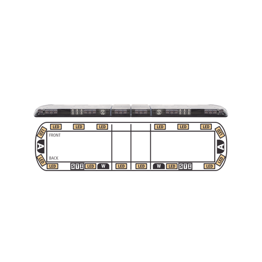 Torreta Ã¡mbar de 60" Vantage â„¢ 16 LED   2 luces de trabajo, 2 luces de callejÃ³n, 2 luces de freno, traseras y direccionales