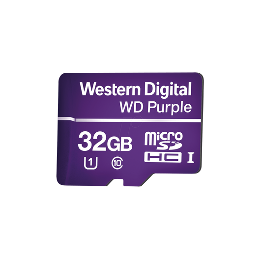 Memoria microSD de 32GB PURPLE, Especializada Para Videovigilancia, 10 VECES MAYOR DURACIÃ“N, 3 AÃ‘OS DE GARANTIA