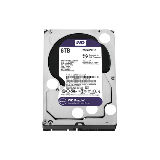 Disco Duro PURPLE de 6TB / 3 AÃ‘OS DE GARANTÃA / Para Videovigilancia