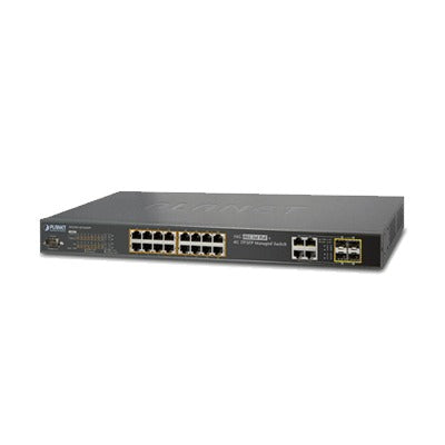 Switch Administrable 16 puertos 10/100/1000 802.3at PoE 230W y 4 puertos GigabitTP/SFP Combo