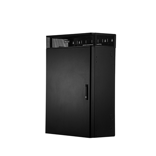 Gabinete de Montaje en Pared TrueEdgeâ„¢, Con 6 UR para Equipo Activo y 6 UR para Paneles de Parcheo, Fabricado en Acero, Color Negro