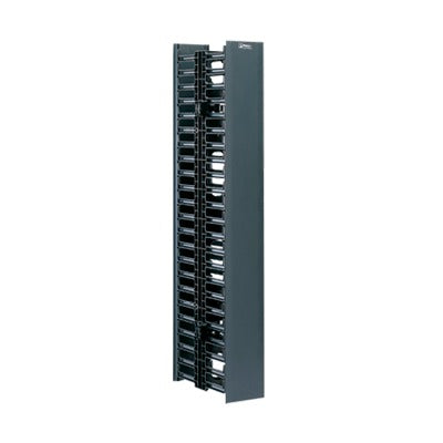 Organizador Vertical NetRunner, Doble (Frontal y Posterior), Para Rack Abierto de 45 Unidades, 4.9in de Ancho, Color Neg