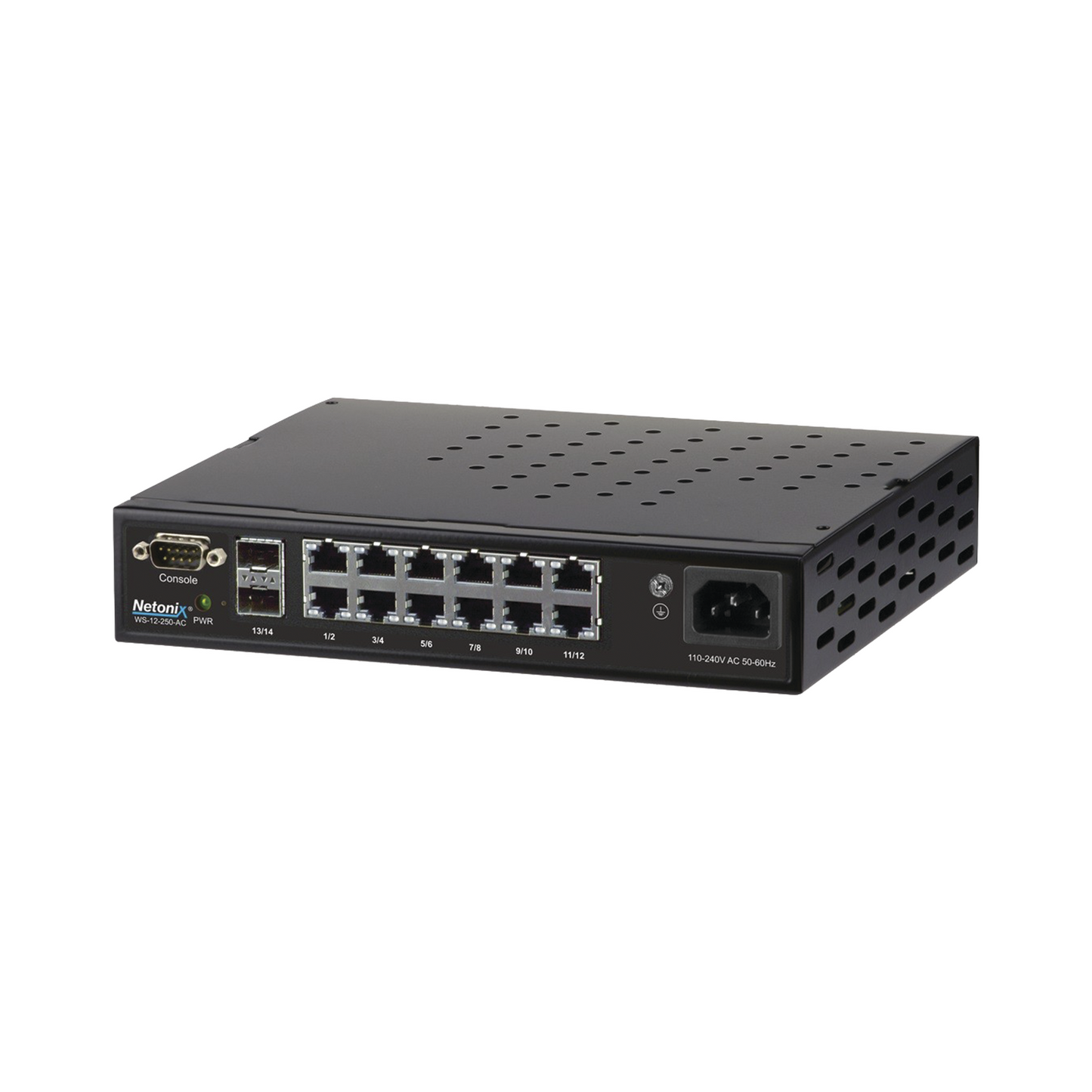 Switch WISP PoE Administrable de 14 puertos (12 PoE Gigabit + 2 SFP) 250W, entrada de 110-120 Vca y 210-230 Vca