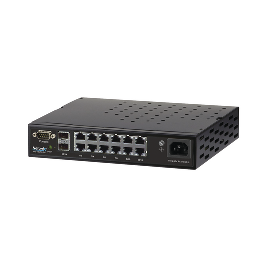 Switch WISP PoE Administrable de 14 puertos (12 PoE Gigabit + 2 SFP) 250W, entrada de 110-120 Vca y 210-230 Vca