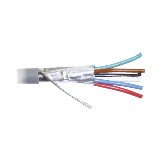 Bobina de 305 metros de cable 8 conductores, 22 AWG, tipo CMR, de color gris para aplicaciones en Alarmas de intrusiÃ³n /Control de acceso/Interfonos y TV porteros/AutomatizaciÃ³n/Audio y Voceo.