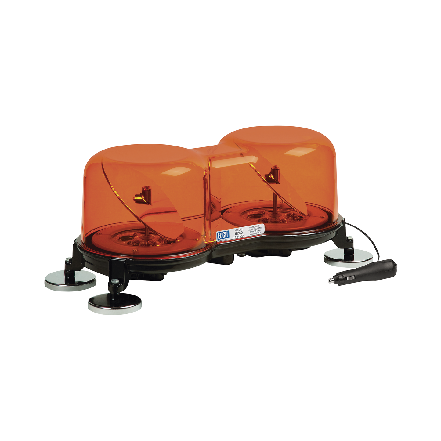 Mini barra rotativa LED SAE Clase 1, domo color Ã¡mbar, montaje permanente