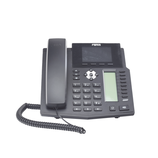 TelÃ©fono IP empresarial para 16 lineas SIP con 2 pantallas LCD a Color, 8 teclas BLF/DSS y conferencia de 3 vÃ­as, PoE