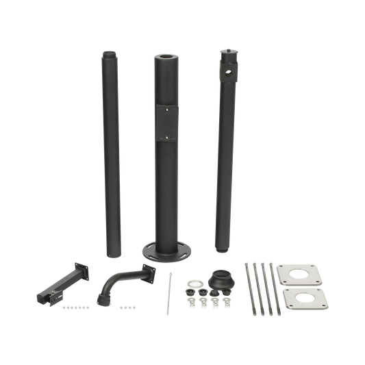 Poste Seccionado de 3 Metros / Especializado para la InstalaciÃ³n de Videovigilancia / Incluye Base de CimentaciÃ³n y Brazo para CÃ¡mara PTZ / Color Negro