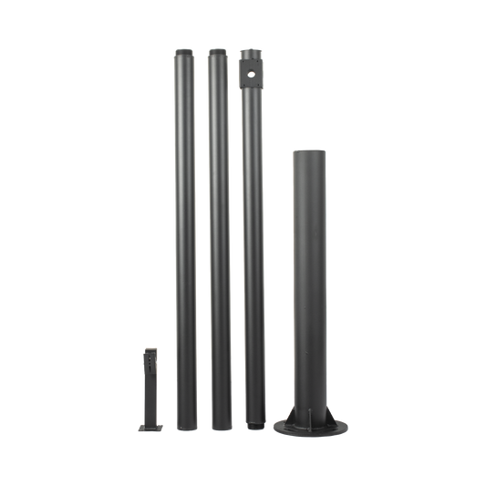 Poste Seccionado de 6 Metros / Especializado para la InstalaciÃ³n de Videovigilancia / Incluye Base de CimentaciÃ³n y Brazo para CÃ¡mara PTZ / Color Negro