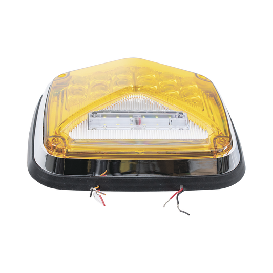 Luz de Advertencia de 8 X 6", Color Ãmbar, Con Luz de Trabajo clara, Ideal para Ambulancias