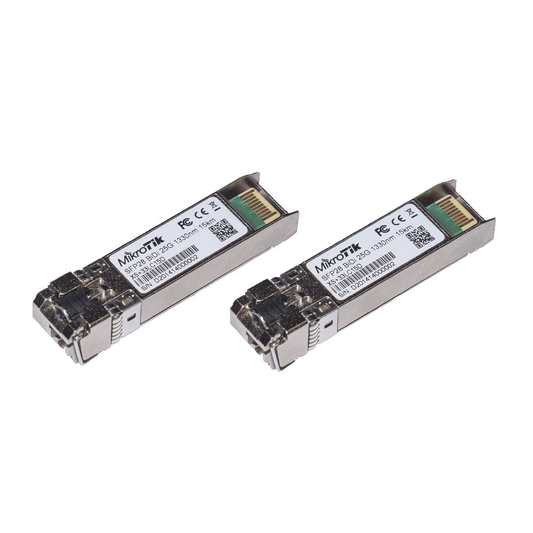 Kit de dos mÃ³dulos GBIC 1.25G SFP, 10G SFP+ y 25G SFP28. 15 km, 1270nm + 1330nm.