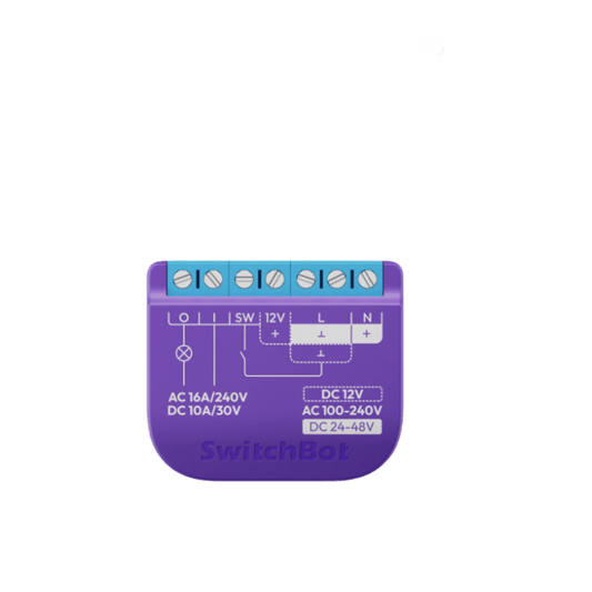 SwitchBot Relay Switch / Controlador de Puerta de Garaje Inteligente / Bluetooth 4.2+ / Alimentación VCA y VCC / Compatible Matter / Aplicación Móvil