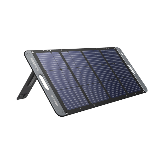 Panel Solar Plegable 100W / Recomendado para el Power Station Portable de 600W UGREEN /  Alta Eficiencia de ConversiÃ³n / AlineaciÃ³n Inteligente de la Luz Solar / Resistente Al Agua Y Duradero / Incluye Cable XT60 Macho a Macho 2m.
