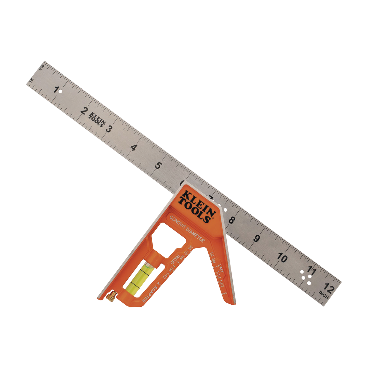 Escuadra Especial de 12 Pulgadas, con Bordes de 45Â° y 90Â° y Regla MagnÃ©tica. Ranura en V para DiÃ¡metro de Tubo Conduit