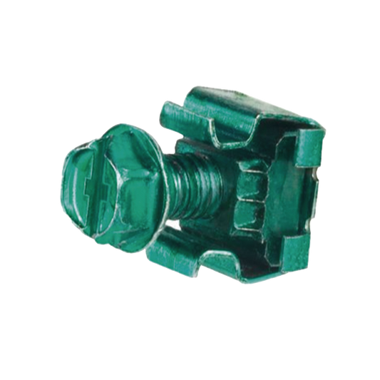 KIT 4 Tuercas Enjauladas No. 12-24, 4 Tornillos Rosca 1/2" Verde. | PANDUIT