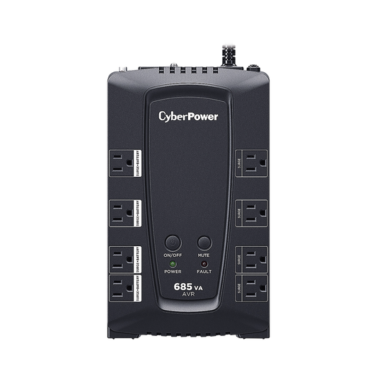 UPS de 685 VA/390 W, TopologÃ­a LÃ­nea Interactiva, Entrada 120 Vca NEMA 5-15P, Tipo Gabinete Compacto, Con 8 Tomas NEMA 5-15R