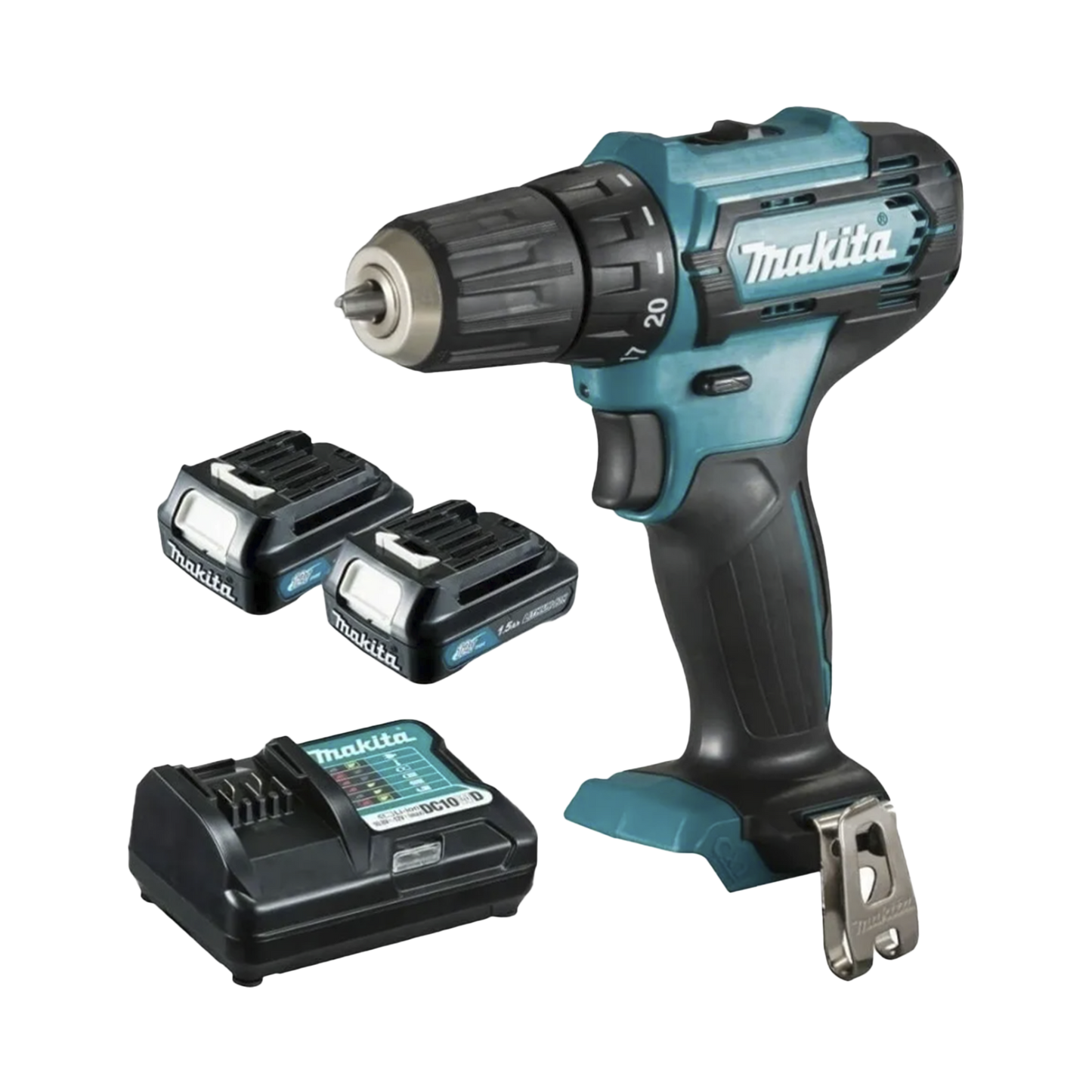 Atornillador broquero cambio rÃ¡pido 3/8â€.  2 baterÃ­as 12v de 1.5 amperes y cargador.