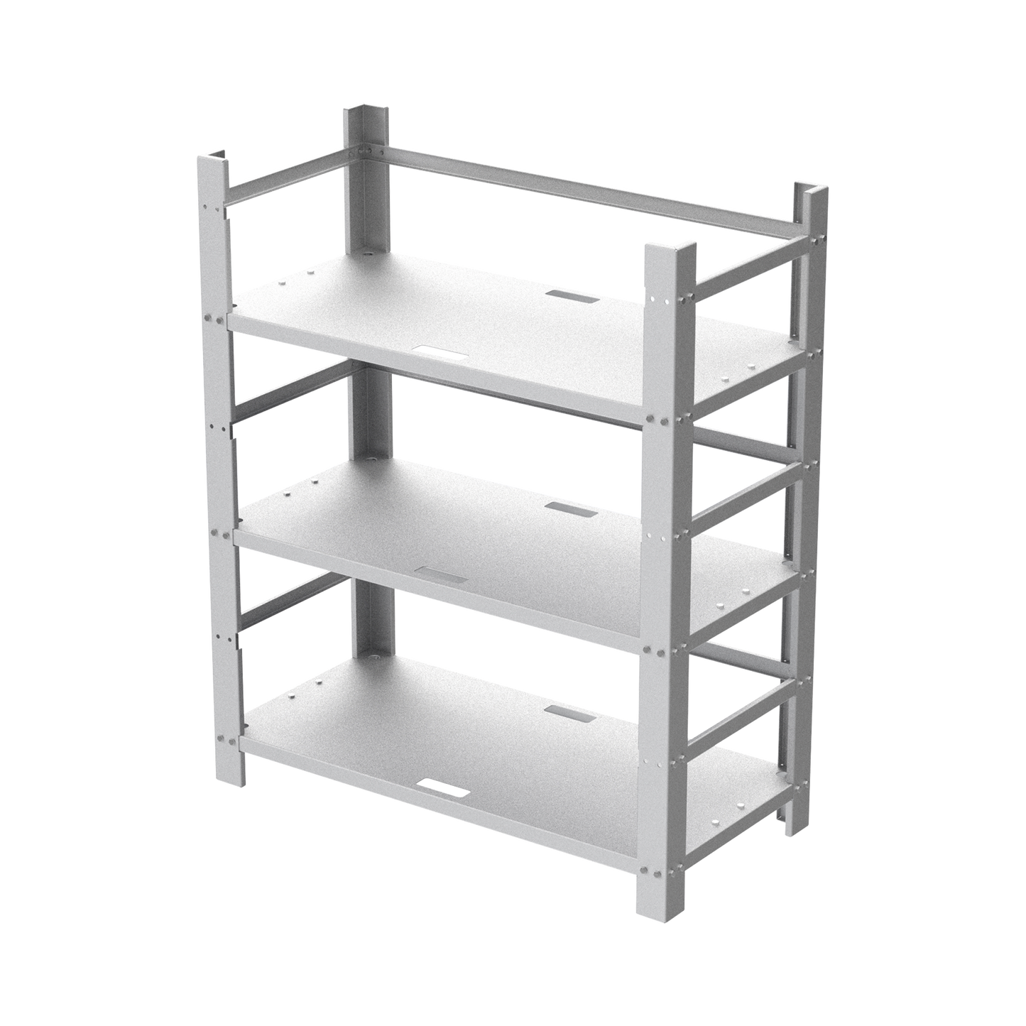 Estante Galvanizado de 3 Niveles para InstalaciÃ³n de 12 BaterÃ­as de Ciclo Profundo Similares a la PL-110-D12.