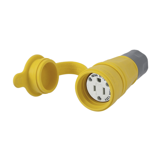 Conector HermÃ©tico / 15 A 125 V CA / 2 Polos 3 Hilos/ NEMA 5-15 R/ Color Amarillo.
