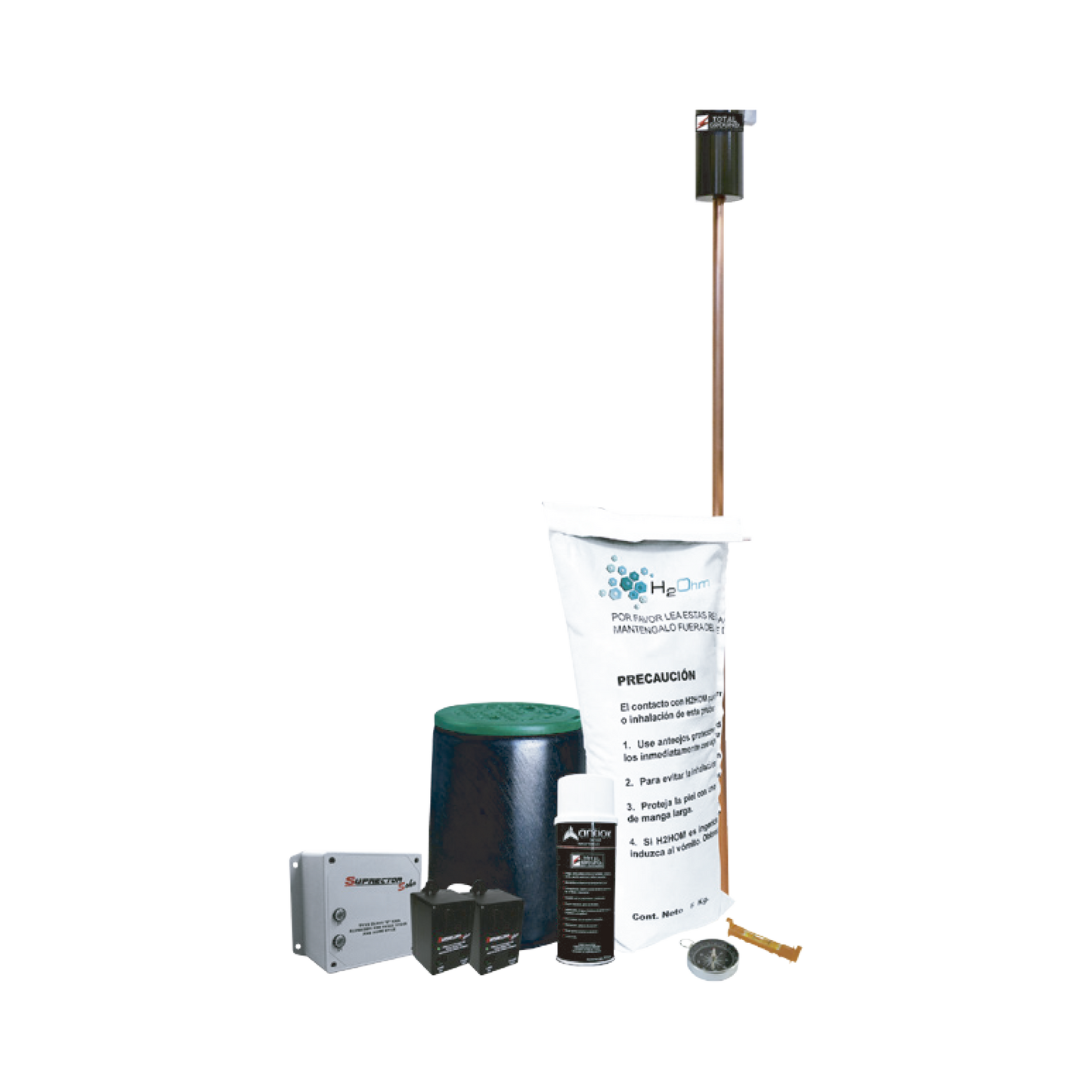 Kit de tierra fÃ­sica (VARIGROUND) con supresor de pico (SOHO) y accesorios de instalaciÃ³n.,