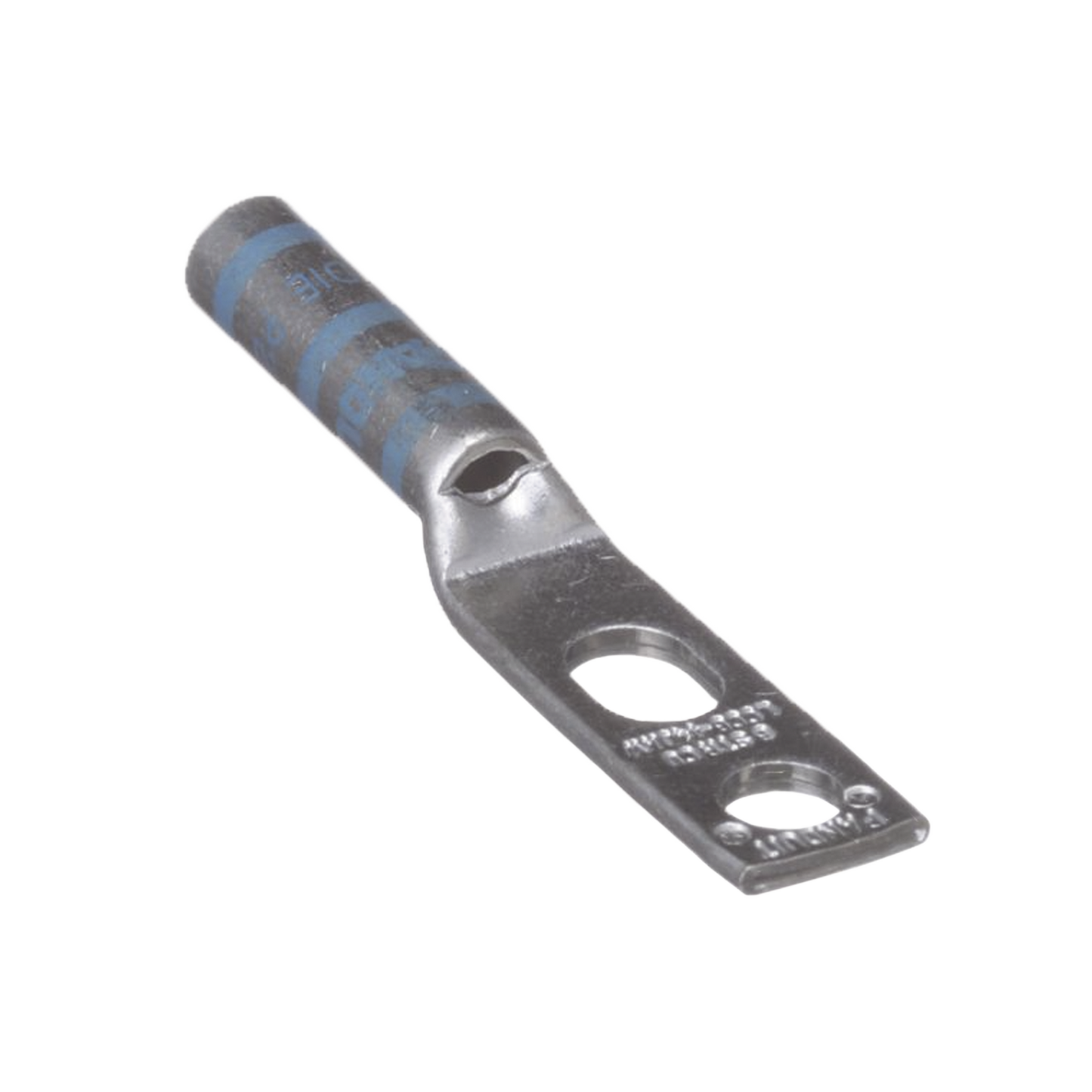 Terminal de CompresiÃ³n de Barril Largo, de Dos Orificios de 1/4, para Cable 6 AWG, Espacios Entre Orificios de 0.50 a 0.63in