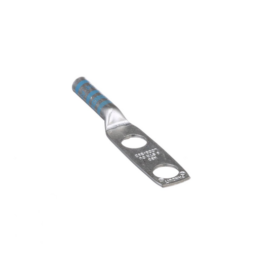 Terminal de CompresiÃ³n de Barril Largo, de Dos Orificios de 3/8, para Cable 6 AWG, Espacios Entre Orificios de 1in