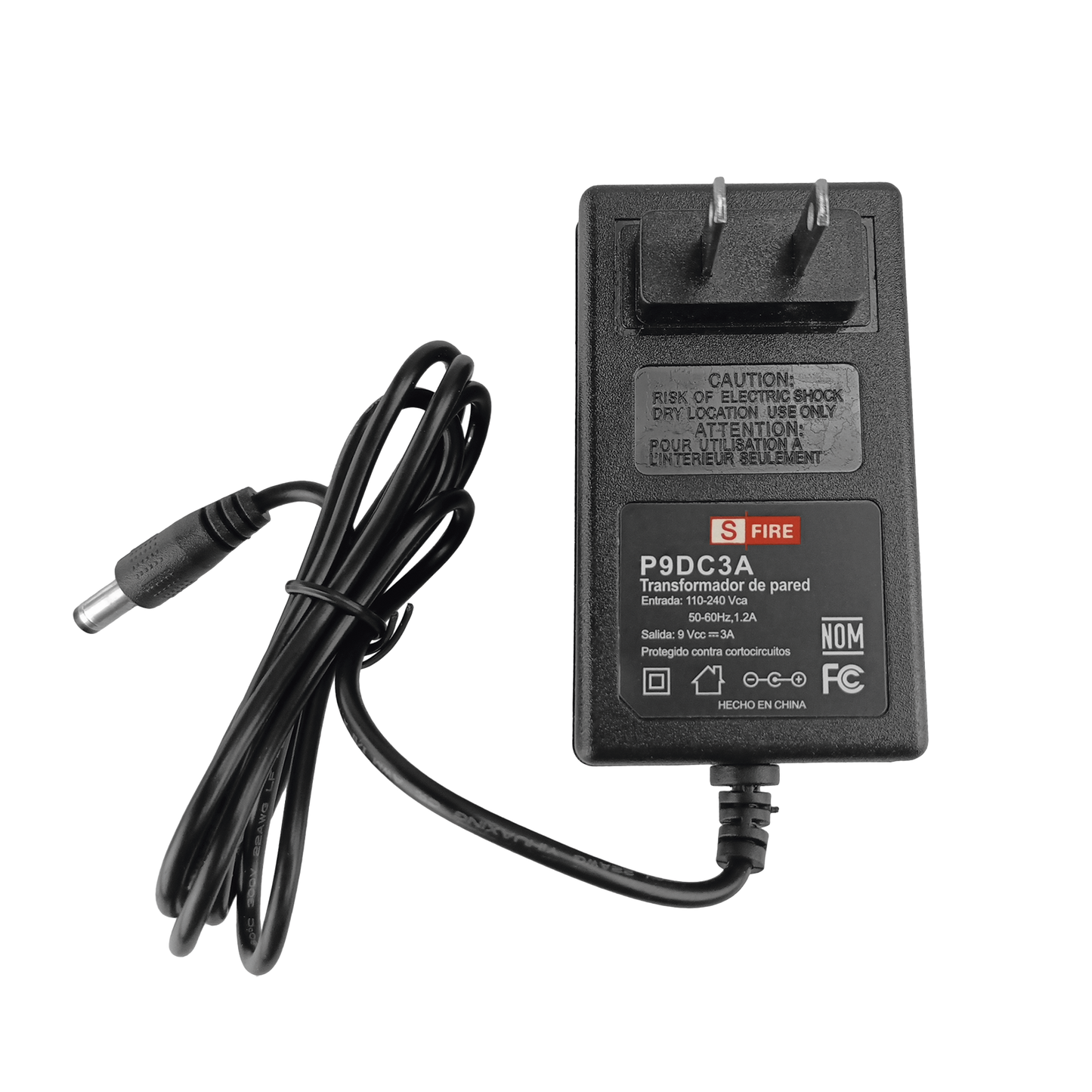 9 Vcc / 3 A / Adaptador de voltaje / Voltaje de Entrada de 100-240 Vca / Para Usos MÃºltiples / Video Vigilancia, Acceso, Asistencia, Alarmas, Etc.