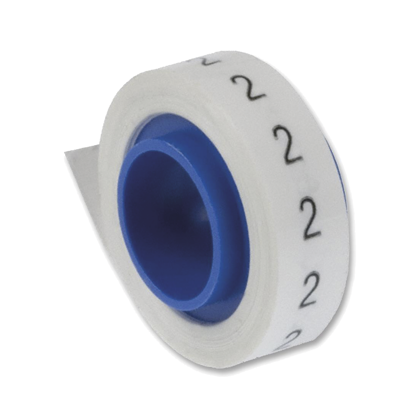 Rollo de Etiquetas Marcadoras, Pre-Impresos con el NÃºmero 2, de 2.4 metros, Color Blanco
