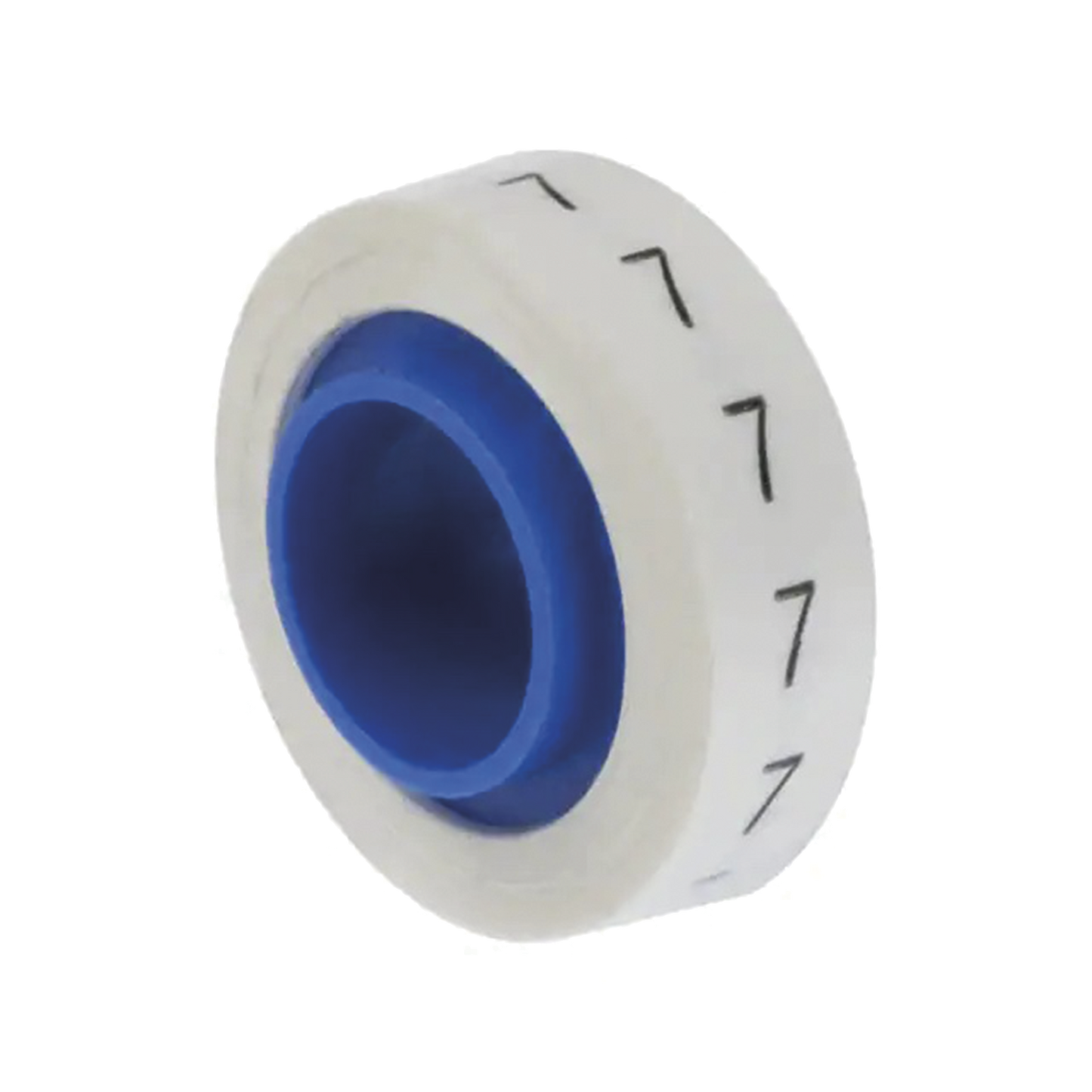 Rollo de Etiquetas Marcadoras, Pre-Impresos con el NÃºmero 7, de 2.4 metros, Color Blanco