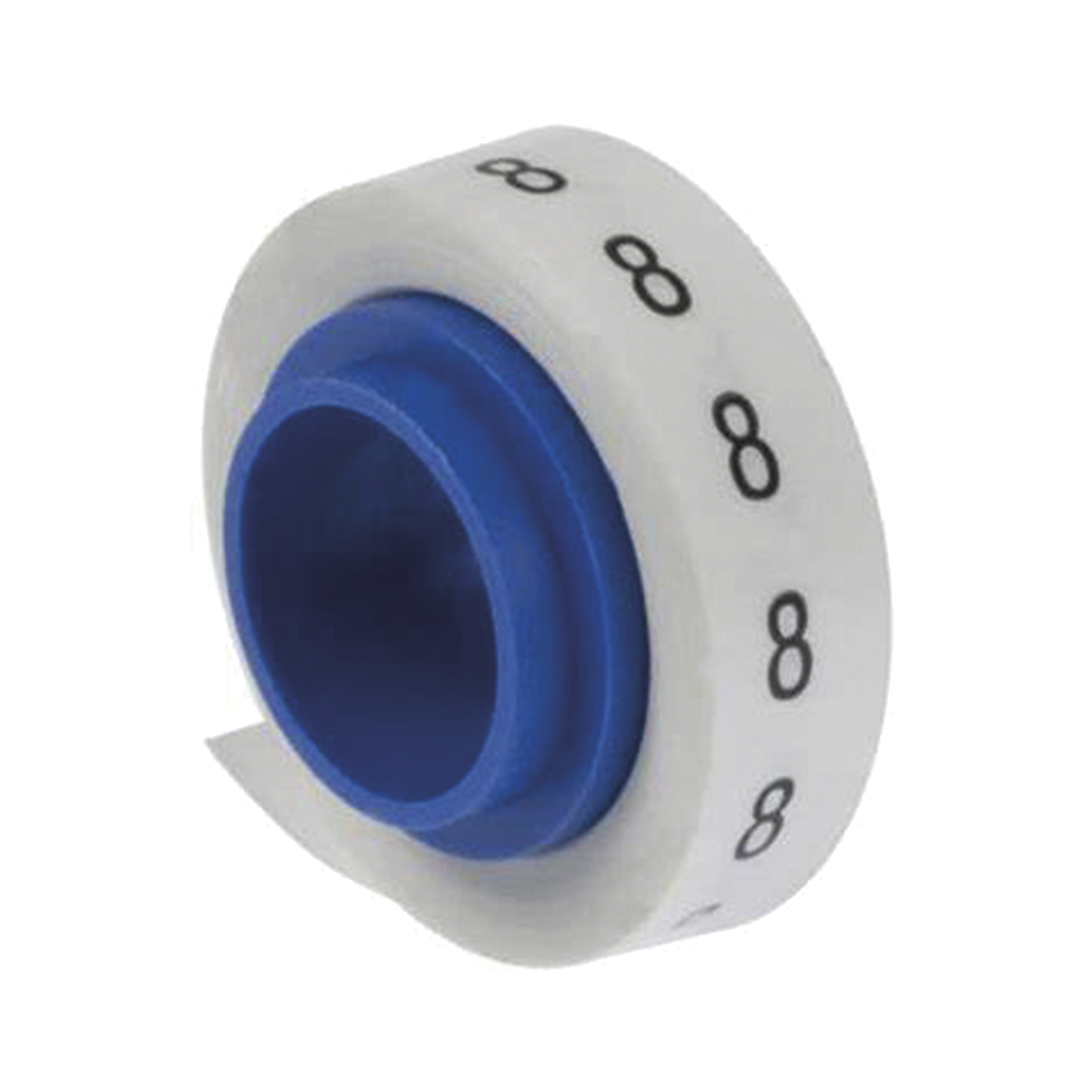 Rollo de Etiquetas Marcadoras, Pre-Impresos con el NÃºmero 8, de 2.4 metros, Color Blanco