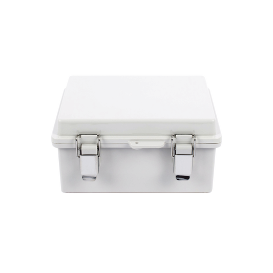 Gabinete de PlÃ¡stico ABS, Uso en Intemperie IP66 (170 x 220 x 110 mm) Cierre por broche Inoxidable.