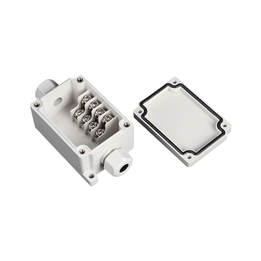 Caja de ConexiÃ³n Exterior con ConexiÃ³n Lateral para 4 LÃ­neas (doble tornillo). Incluye GlÃ¡ndulas.