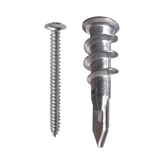 Taquete MÃ©talico TPD Zinc con tornillo 8 x 1 1/4", Ideal para Uso con carteles publicitarios, ElectrodomÃ©sticos