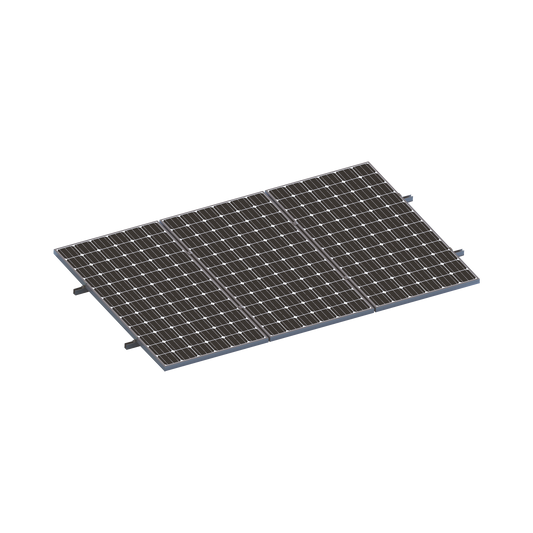 Kit De Minirieles Para Panel Solar Arreglo 1X3 Para Instalación Plano En Lámina
